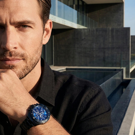Hugo Boss Ocean Edition 1513743 Black Case Blue Dial Black Metal Men's Watch