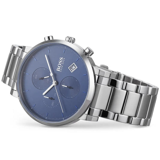 Hugo Boss Integrity 1513779 Silver-Tone Blue Dial Chronograph Men's Watch