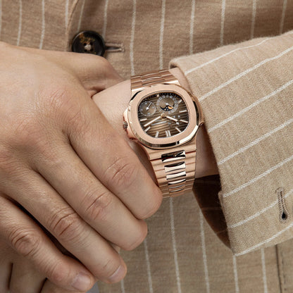 Patek Philippe Nautilus Moonphase Rose Gold Brown Dial 40mm - Mirror Original