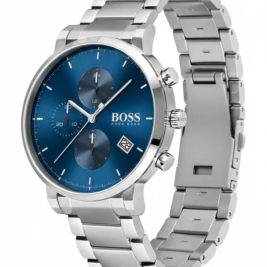 Hugo Boss Integrity 1513779 Silver-Tone Blue Dial Chronograph Men's Watch